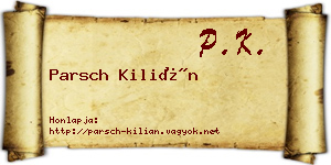 Parsch Kilián névjegykártya